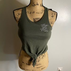 Flag Nor Fail tie crop